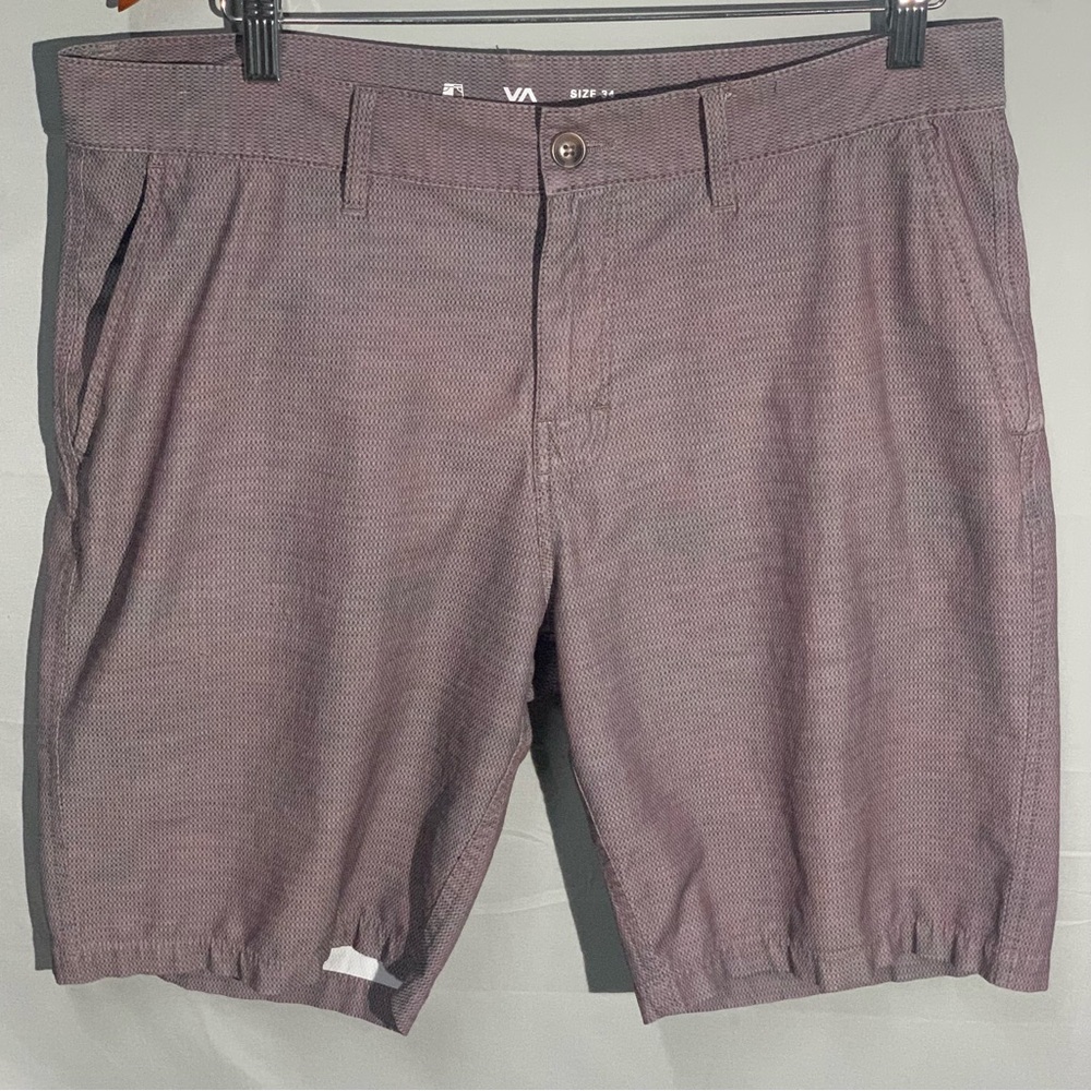 RVCA Shorts Mens 34 Hybrid Red Chino Button Fly  Formal Activewear Yogger Medium